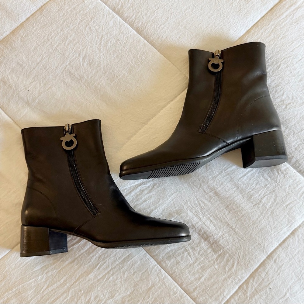 Salvatore Ferragamo Leather Ankle Boots - Picture 4 of 11
